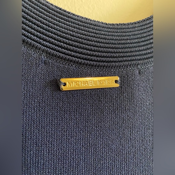 MK Michael Michael Kors sleeveless midi knit navy dress - Picture 6 of 7